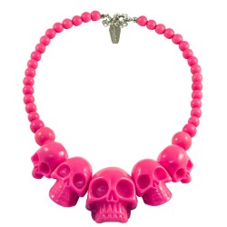 Kreepsville666 Skull Necklace Pink