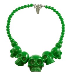 Kreepsville666 Skull Necklace Green