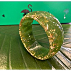 Voodoo Vixen Green & Gold Speckled Bangle 