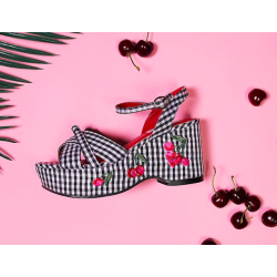 Lulu Hun Twinnie Gingham Cherry Wedge