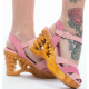 Lucky Lou Pagoda Wedge Pink Strap