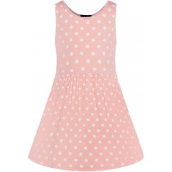 Kids Polka Dot Swing Dress Baby Pink 
