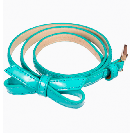 Banned Retro 50s Gold Rush Bow Belt Aqua