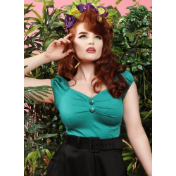 Collectif Vintage Dolores Top Green