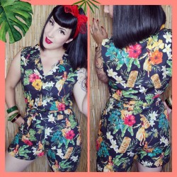 Queen Kerosin 50's Mambo Jumpsuit Black