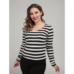 Collectif Purdy Cherry Striped Top 