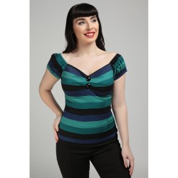 Collectif Vintage Dolores Twilight Stripe Top