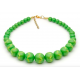 Lime Carved Bead Necklace