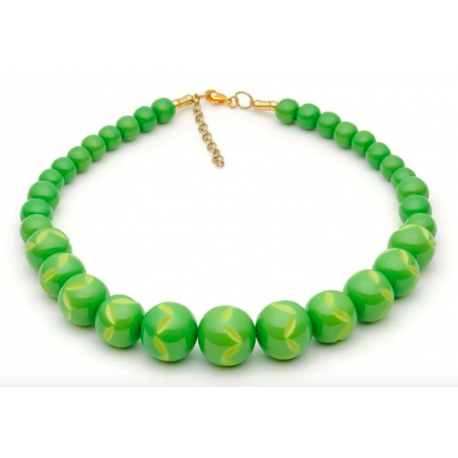 Lime Carved Bead Necklace