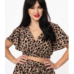 Unique Vintage Leopard Crop Top