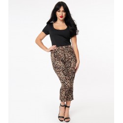 Unique Vintage Leopard Rachelle Capri Pants