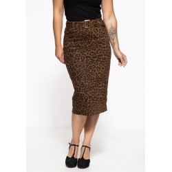 Queen Kerosin 50's Workwear Pencil Leo Skirt