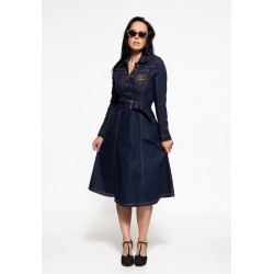 Queen Kerosin Denim Swing Dress Q-Crown