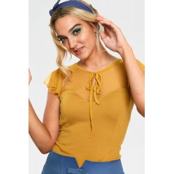 Voodoo Vixen Sam Mustard Mesh Top