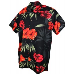 Barcelona Black Hawaiian Shirt