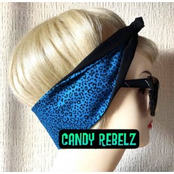 Leo Blue Hair Tie Rockabilly
