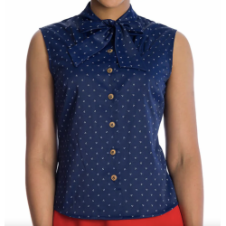 Banned Retro 50's Anchor Blouse Navy