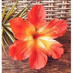 Debra Orange Hibiscus Hair Flower