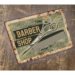 Gentlemen's Barber Shop Metal Sign