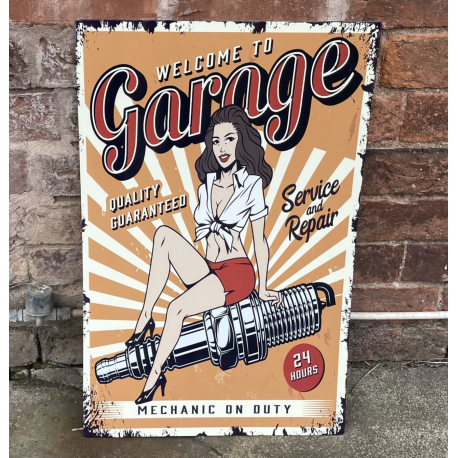 Welcome to Garage Metal Sign