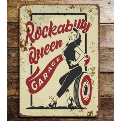 Rockabililly Queen Garage Metal Sign
