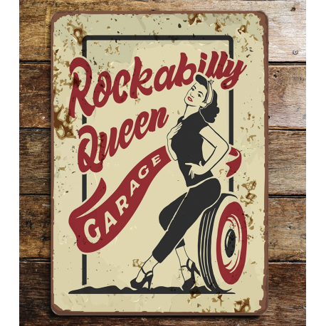 Rockabililly Queen Garage Metal Sign