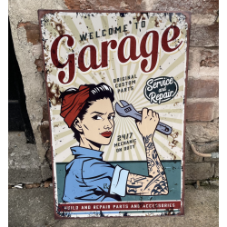 Welcome To Garage Metal Sign