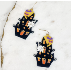 Halloween Haunted House Earrings