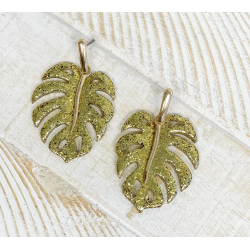 Bright Palm Leaf Earrings