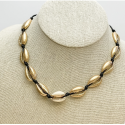 Gold & Black Shell Necklace