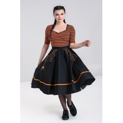 Hell Bunny Miss Muffet 50's Skirt Orange