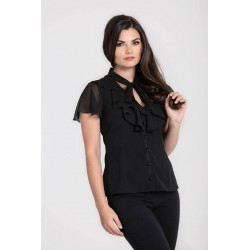 Hell Bunny Evanora Blouse Black