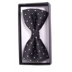 Ribbon Bow Tie Polka Black 