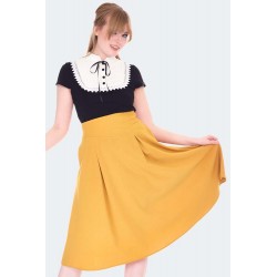 Voodoo Vixen Retro Skirt Mustard