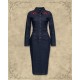 Queen Kerosin Western Roses Denim Pencil Dress