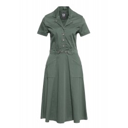 Queen Kerosin Workwear Swing Dress Kaki