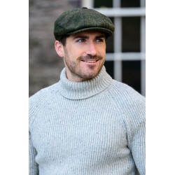 Mucros Weavers Tweed Driving Cap Green