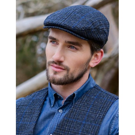 Mucros Weavers Tweed Trinity Cap Grey Blue