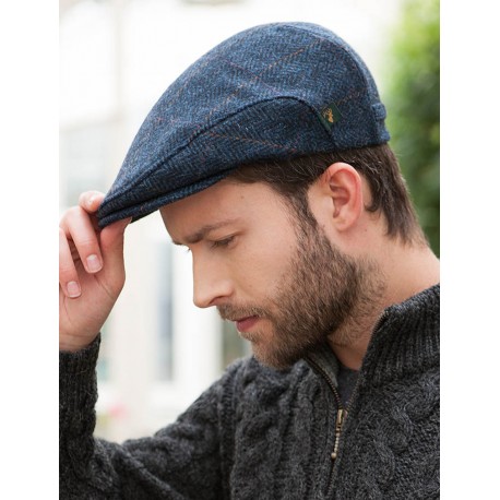 Mucros Weavers Tweed Trinity Cap Blue Denim