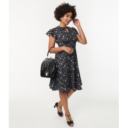 Voodoo Vixen Kitty Keyhole Flare Dress