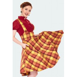 Phoebe Mustard Plaid Pinafore Skirt