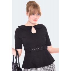 Becky Peplum Top Black