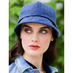 Ladies 100% Wool Flapper Hat Blue