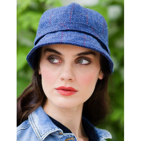 Ladies 100% Wool Flapper Hat Blue