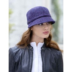 Ladies Tweed Flapper Cap Purple