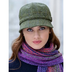 Ladies Tweed Flapper Cap Green