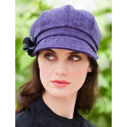 Ladies Tweed Newsboy Hat Purple