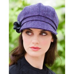 Ladies Tweed Newsboy Hat Purple