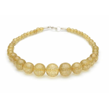 Pale Gold Glitter Bead Necklace