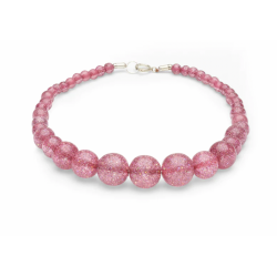 Pale Pink Glitter Bead Necklace